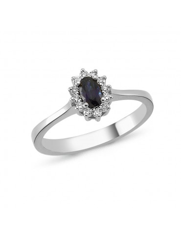 Nuran ring - Roset - med safir