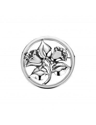 Sølv broche med blomster