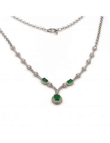 Sølv collier med rosetter...