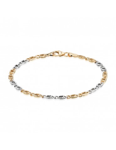 14 kt guld armbånd - 2 farvet